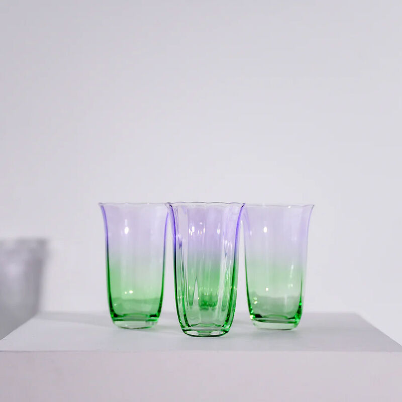 Home Lab Fleur Highball Green Lilac Set Of 4 image number 2